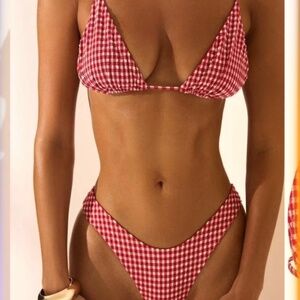 NEW Sanori RED GINGHAM TAHITI TOP & Bottoms